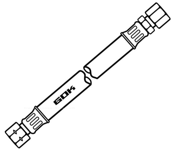 Schlauchleitung Mitteldruck PS 6 bar, G 1/4 x RVS 8, 40 cm