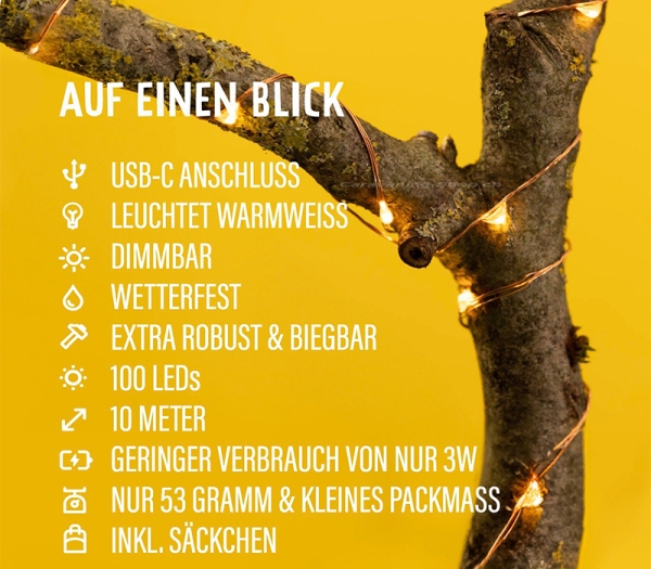 Camplight USB-Outdoor-Lichterkette