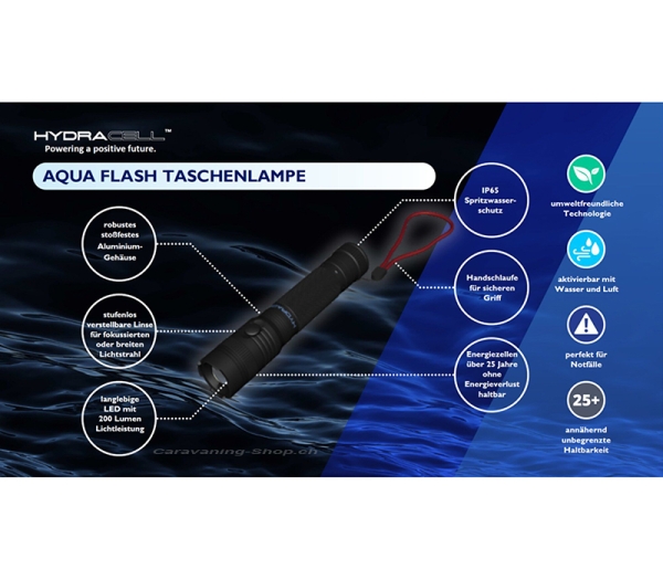 Taschenlampe HydraCell AquaFlash, 200 lm
