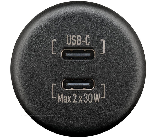 Einbauladegerät Dual USB-C 2x30 W, schwarz
