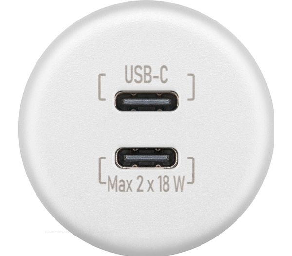 Dualer Einbaucharger USB-C, weiss
