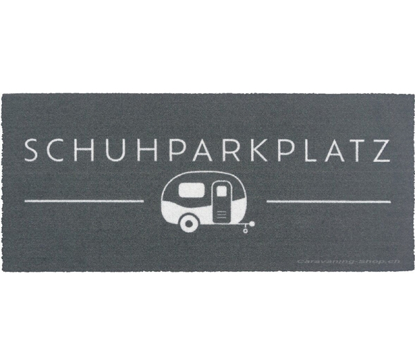 Fussmatte Schuhparkplatz, Wohnwagen