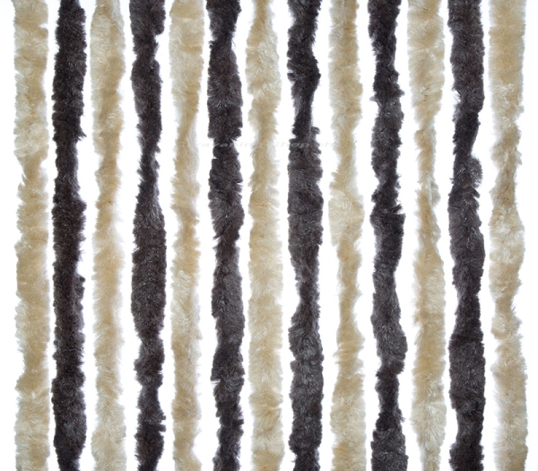 Chenille Flauschvorhang 56 x 175 cm braun/beige