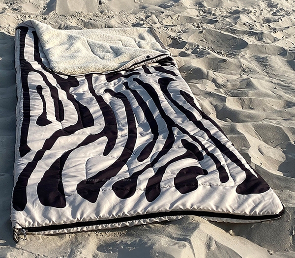 Vanlife Schlafsack Bentcho, Zebra Druck