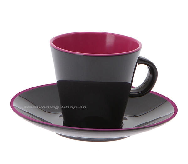 Tassenset Espresso 4-teilig brombeere/grau