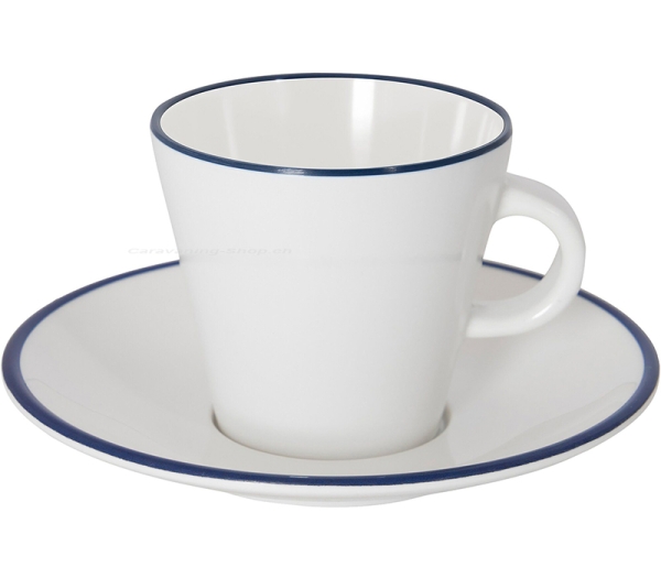 Espressoset Linea Line, weiss/blau