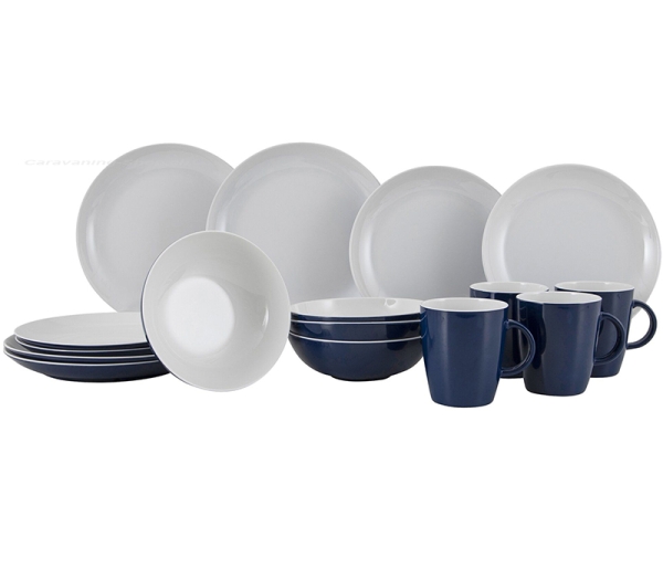Geschirrset Solid Line 16-tlg. blau