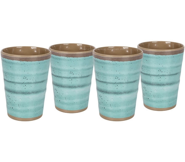Trinkbecher Halo, 4-teilig, Aqua