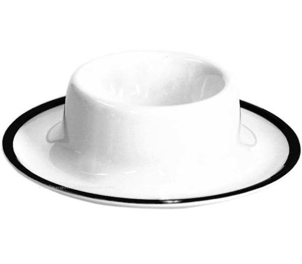 Eierbecher Linea Line, weiss/schwarz
