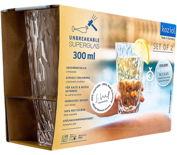 Trinkglas 300 ml, Koziol Superglas CLUB