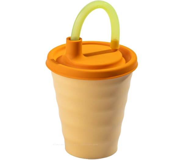 Trinkbecher mit Deckel, gelb