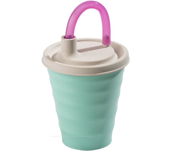 Trinkbecher mit Deckel, türkis