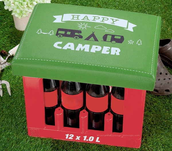 Sitzpolster für Getränkekasten, Happy Camper