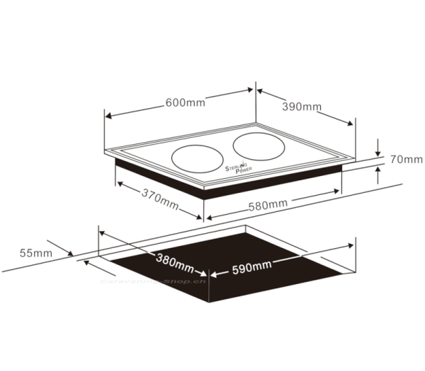 Induktions Herdplatte 2800W quer
