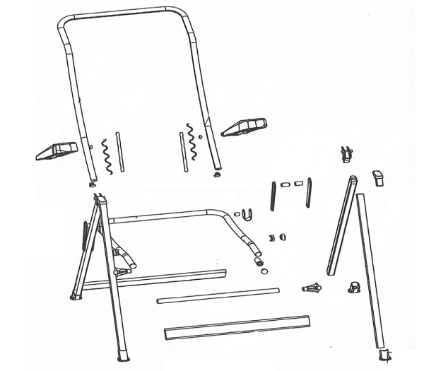 Halter Querstrebe hellgrau für Campingstuhl HighQ