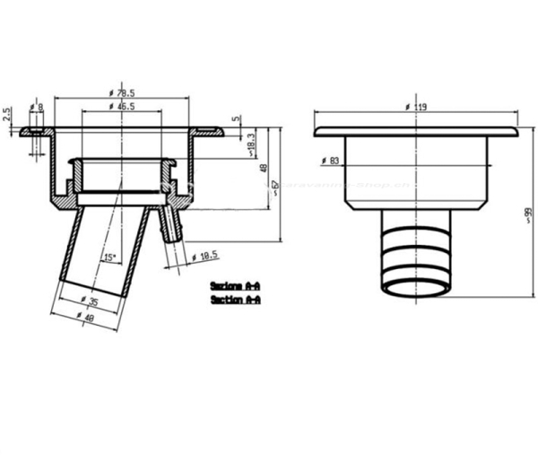 Einfüllstutzen für 40 mm Schlauch