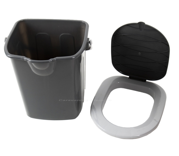 Mobile Eimertoilette mit abnehmbarem Deckel