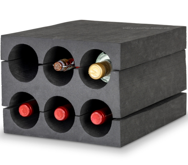 Flaschenhalter für 6 Flaschen, schwarz