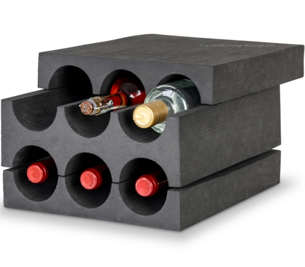 Flaschenhalter für 6 Flaschen, schwarz