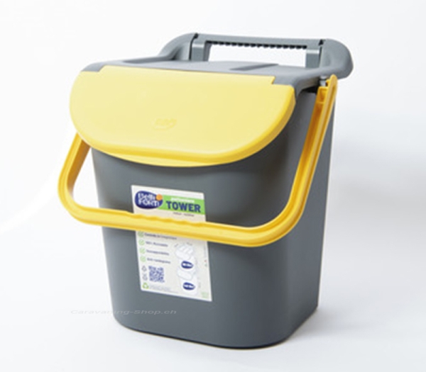 Stapelbarer Mülleimer, 30 Liter, schwarz/gelb