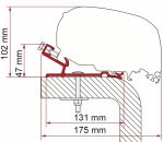 Adapter Hymer F80 L, 550cm