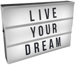 Leuchtschild mit LEDs und 85 Buchstaben
