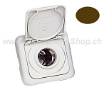 Steckdose 12 Volt, braun, mit Klappdeckel
