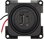 USB Steckdose, schwarz