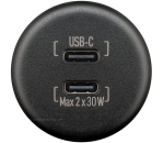 Einbauladegerät Dual USB-C 2x30 W, schwarz