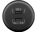 Dualer Einbaucharger USB-C schwarz