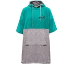 Badehandtuch Poncho, türkis-hellgrau, XL