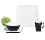 Geschirr-Set 16-teilig, Quadrato Black and White