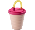 Trinkbecher mit Deckel, rosa