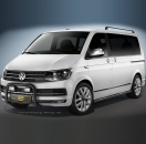 Frontbügel Edelstahl schwarz Ø 60 mm für VW T6, mit Einparkhilfe